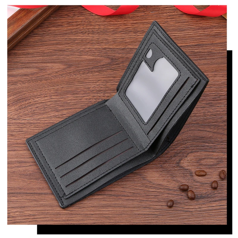 Men's Wallet, Gentleman Short Style Billfold, Men's Youth Multi Card Fashionable Splicing Casual Thin Soft Money Bag