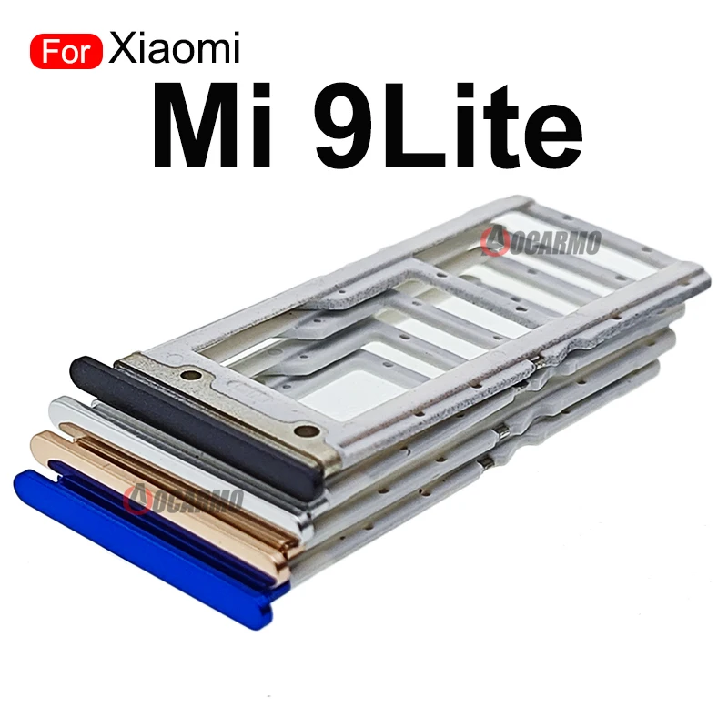 Vassoio Porta SIM + MicroSD Per Xiaomi Mi 9 Lite / CC9, Alloggio Per Nano SIM E Scheda Memoria, Colore Blu, Ricambio Originale