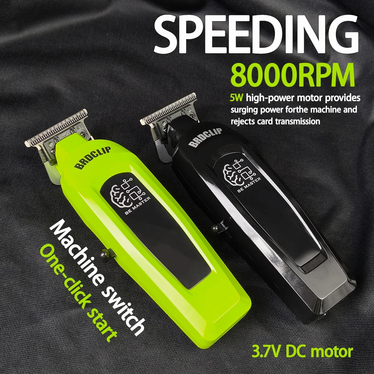 НОВИНКА 2025 Профессиональная машинка для стрижки волос BRDCLIP BRD106 1000, 7500 об/мин, 8000 об/мин, триммер для парикмахерской, лезвие DLC, зарядная база, парикмахерская