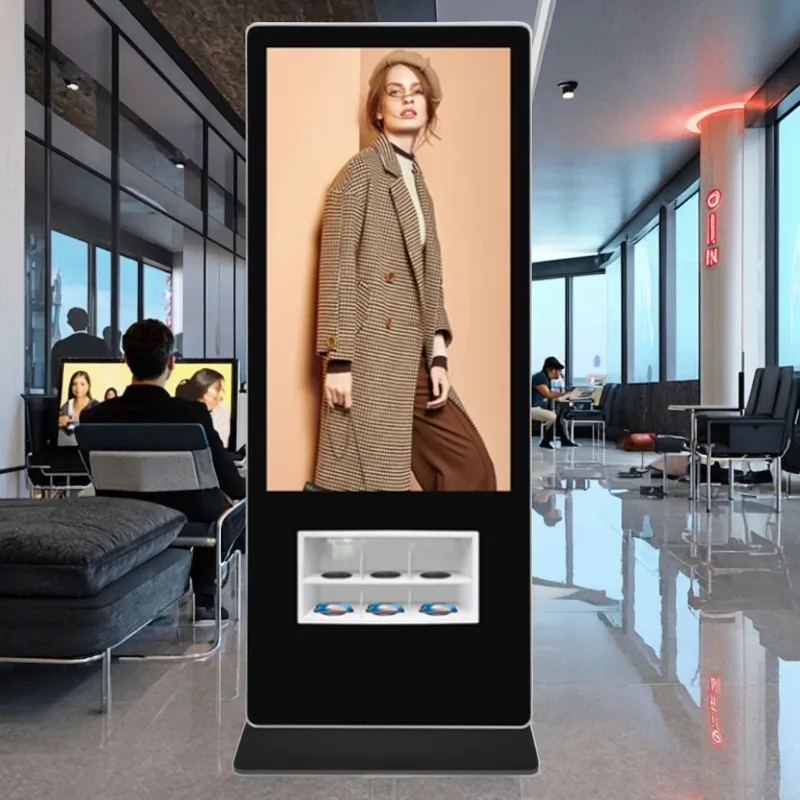 

【Hot Sale】55-Inch All-In-One Wireless Charging Android LCD Advertising Toptet Digital Signage With Mobile Phone Charging Pad