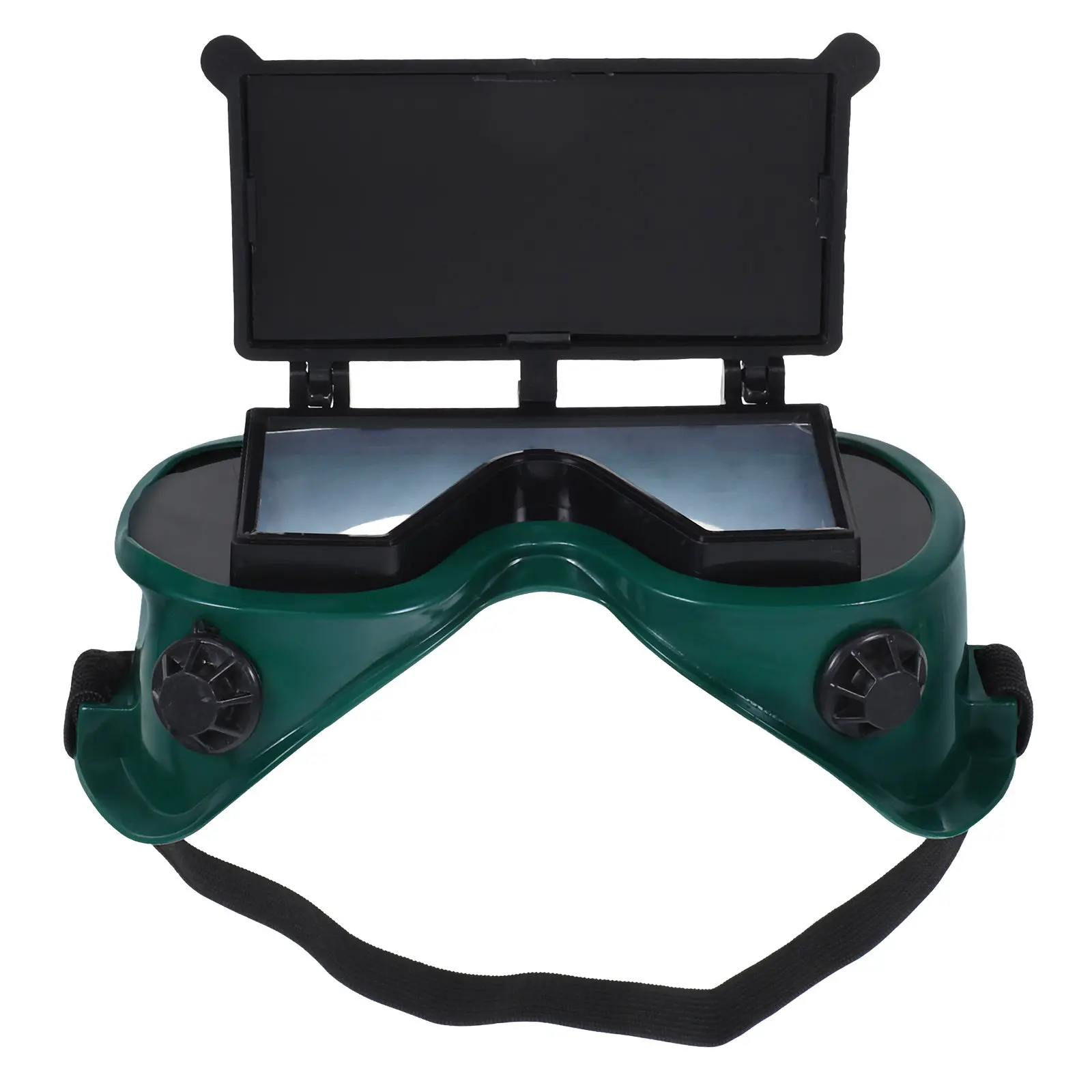 Welding Protective Glasses Flip- Cover Dual-Layer Lens Soft Frame Adjustable Strap Ventilated for Welding Grinding