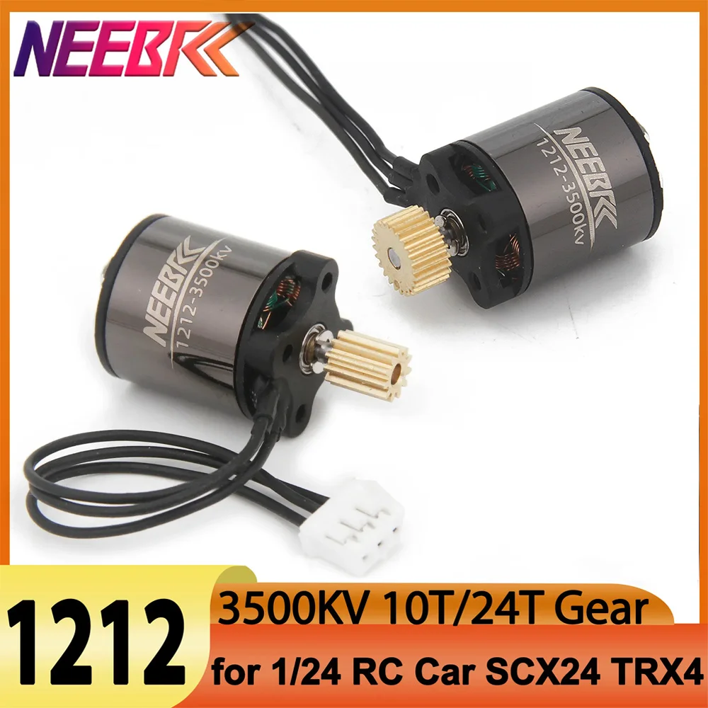 

1/24 RC SCX24 TRX4M 1212 3500KV 11T 24T Gear Outrunner Brushless Motor for Climbing Crawler Drift Car Truck Upgrade Parts