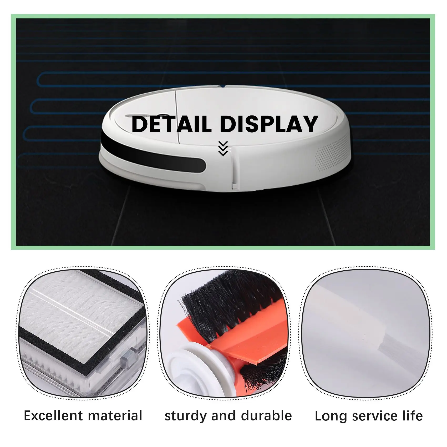 COFA-10 Pack Main Brush Side Brushes Filter For Xiaomi Mijia 1C STYTJ01ZHM Robot Vacuum Cleaner Parts Accessories A