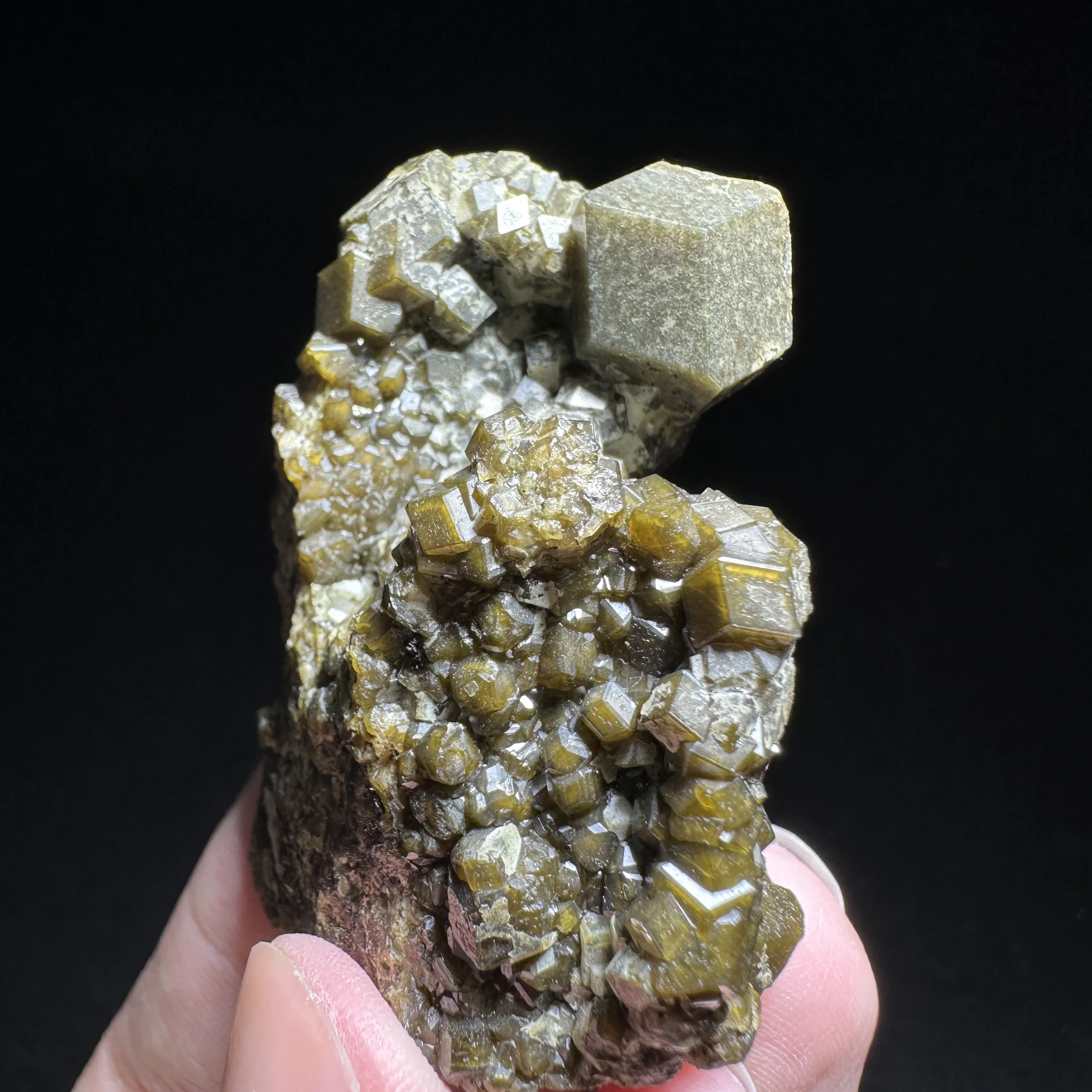 Natural Andradite Garnet Mineral Specimen With Quartz Crystal Raw Healing Gemstone Rock Collectible Home Decor Stone