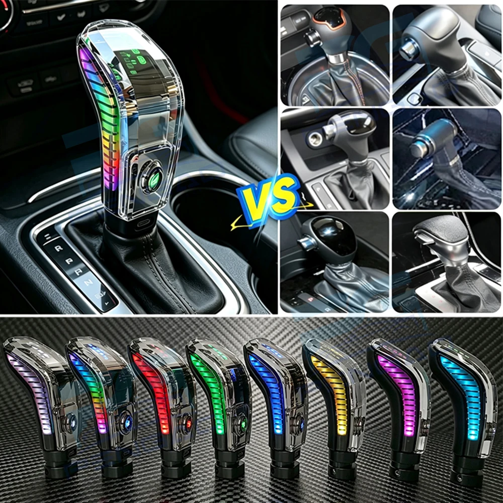 

Upgrading LED Light Crystal Gear Shift Knob For Kia K5 K3 Rio Soul Carnival gear lever gearbox handle car Interior Accessories