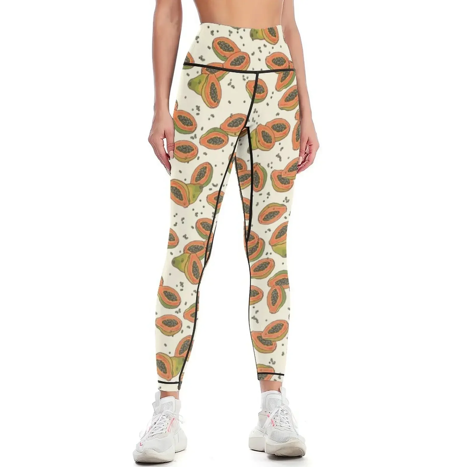 

papaya pattern Leggings Women sports Sports pants woman sports woman gym push up tights for Womens Leggings