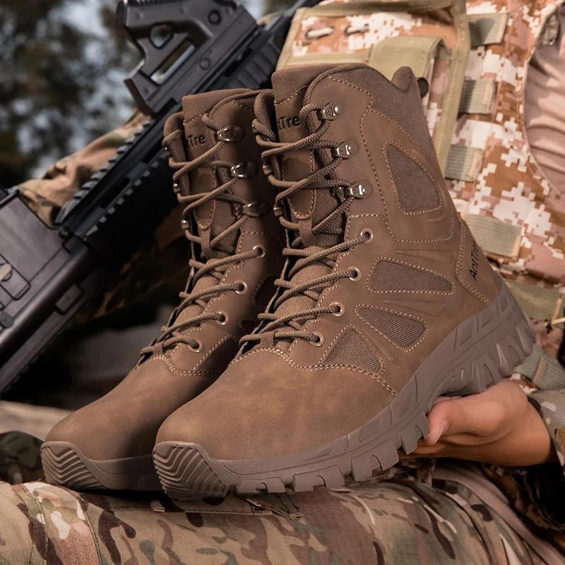 New Men Winter Tactical Boots Combat Ankle Anti-Slip Work Safety Shoes Special Force Army Boots Male Waterproof Motorcycle Shoe