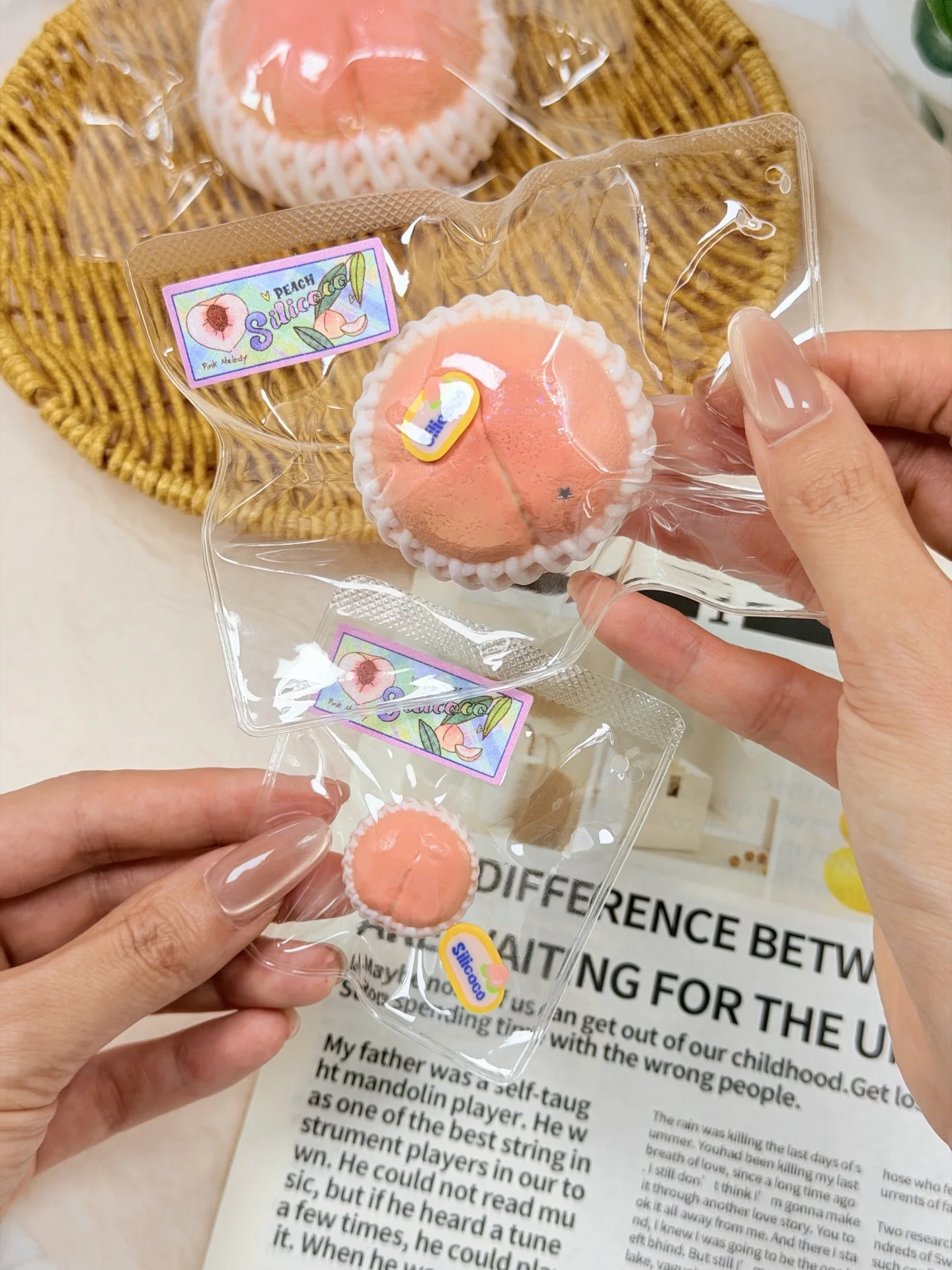 Silicoco Simulated Series Imitation Net Bag Peach Stress Soft Silicone Toy Slow Rebound Soft Squishy #Nulala100036