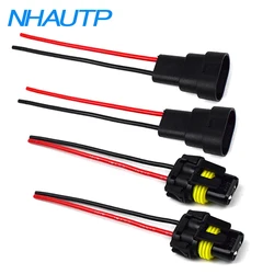 New 4Pcs 9005/HB3 9006/ HB4 Socket Adapter Male Female Plug Wiring Harness Connector Extension Cable Car Lights Accessories
