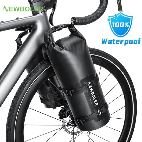 NEWBOLER 2025 휴대용 방수 자전거 포크 가방 5L 휴대용 자전거 가방 전기 스쿠터 가방 자전거 앞 가방 자전거 포크 가방