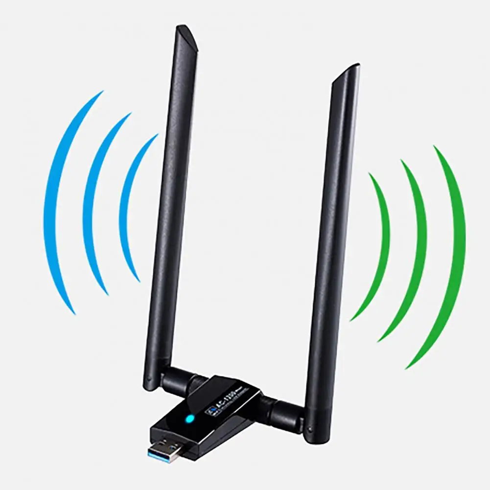 Useful Wireless Network Card AC1200M Easy Installation 2.4/5.8G Wireless Driver-free WiFi Adapter USB WiFi Card Rotatable