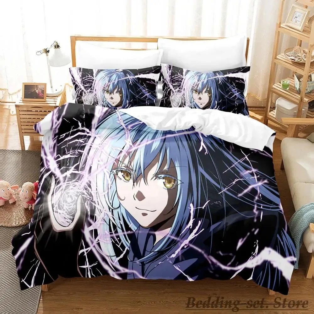 2023 Rimuru Tempest Bedding Set Single Twin Full Queen King Size Bed Set Adult Kid Bedroom Duvetcover Sets Anime Kawaii