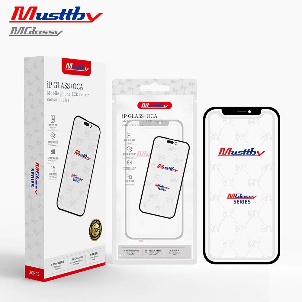 Musttby 10pc 1:1 For Apple iPhone 16 Pro max Outer OCA Glass  Hollow For iPhone 15 14 13 12 11 pro LCD Touch Screen Replacement