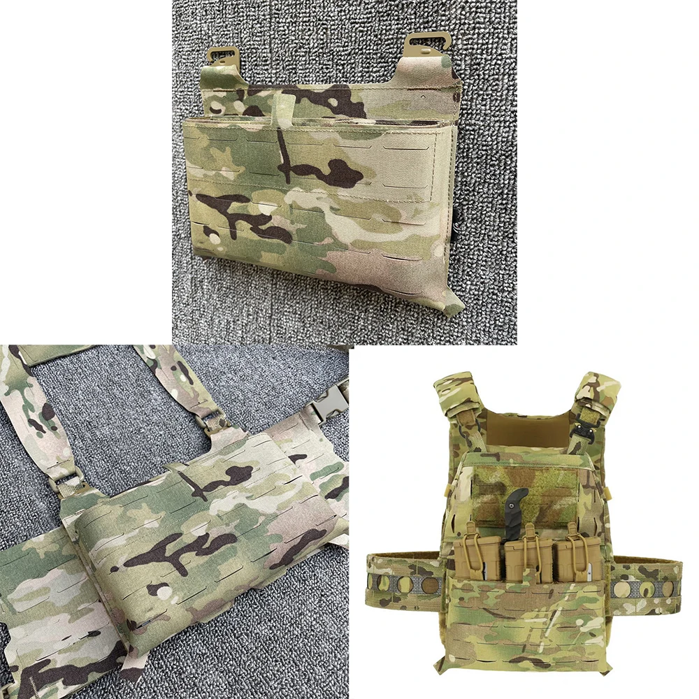 Tactical Vest Bag laser Cutting Magazine Bag front Chest Expansion Conversion Gear panel Board Carrier Magnetic Bag