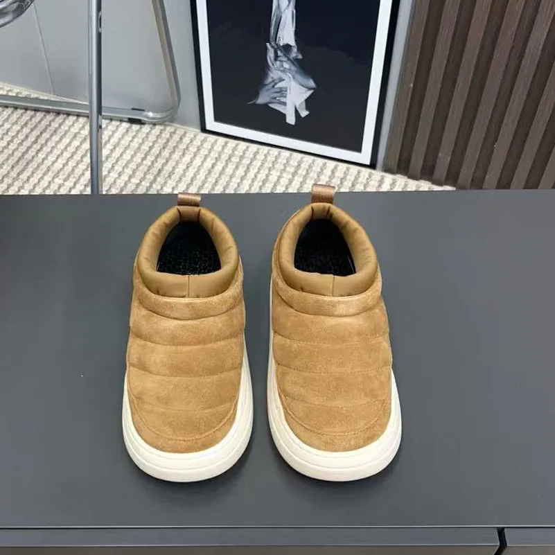 

Thick soled gray snow boots for women 2025 new winter height increasing versatile bread and cotton shoes