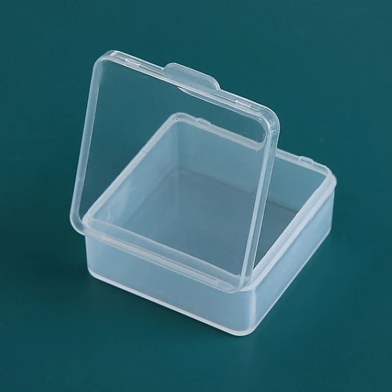 Caja de almacenamiento transparente de plástico, caja cuadrada para artículos pequeños, cajas de embalaje, contenedor de cuentas de joyería, organizador de artículos diversos