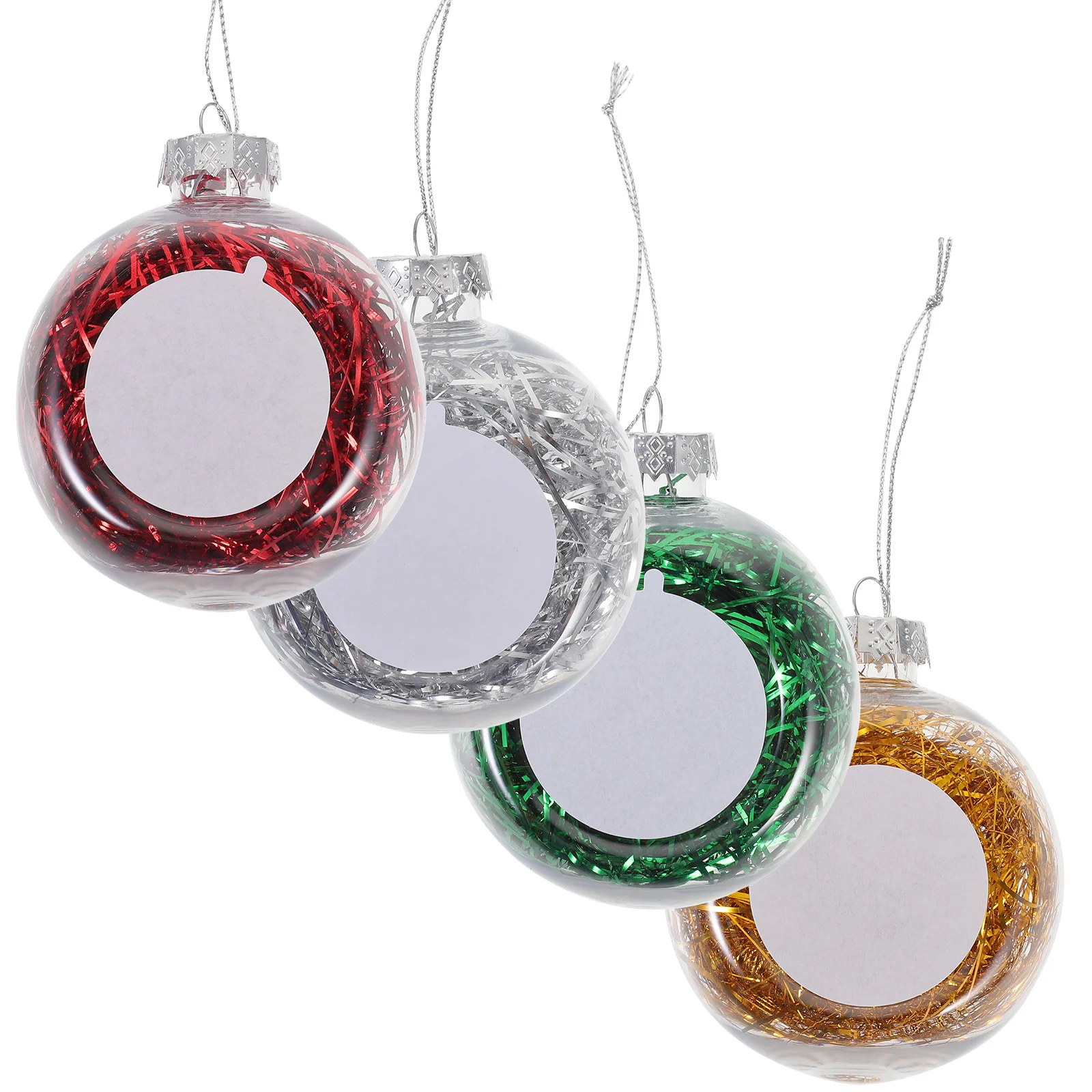 

4Pcs Xmas Ball Ornaments Hanging Christmas Balls Decorative Pendant for Tree Party Wedding Festival Holiday Decor Sublimation