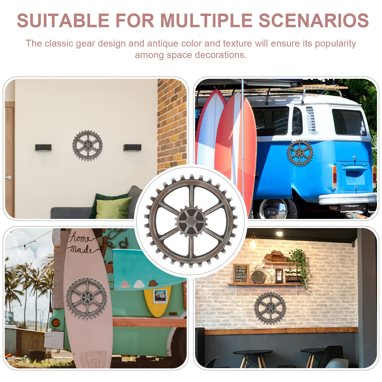 

24cm Vintage Steampunk Gear Wheel Home Bar Wall Decoration Hexagon Art Craft Steampunk Gear Wheel Home Bar Decor