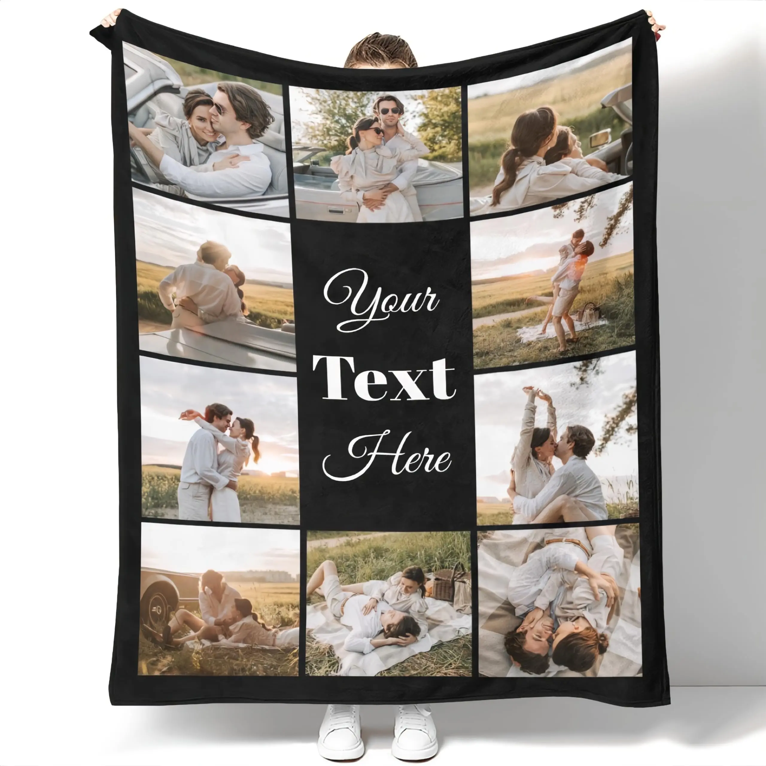 Custom Blanket with Picture Customized Blankets with Photos Personalized Gifts for Birthday Anniversary Christmas New Year