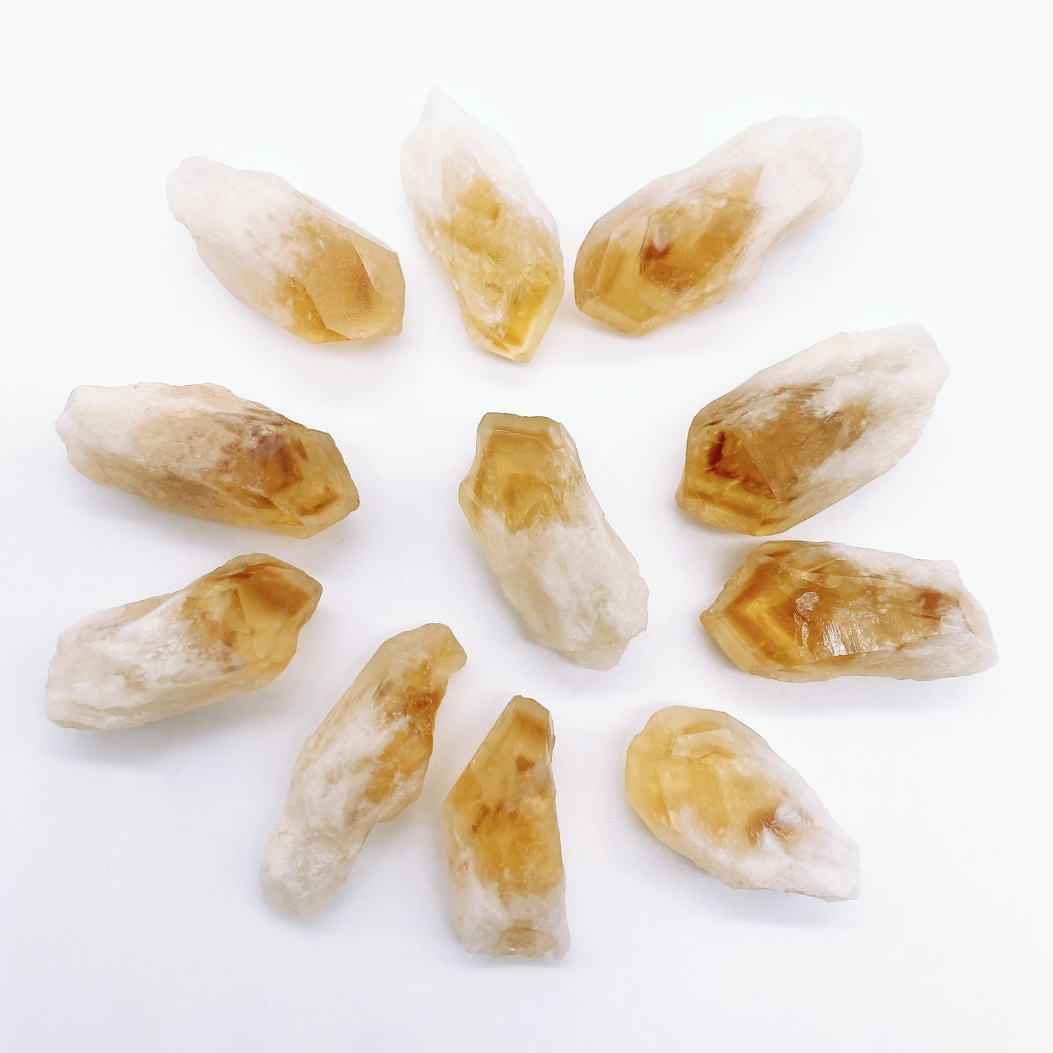 Natural Rough Citrine Tooth Point Raw Crystal Yellow Quartz Stone Aquarium Reiki Healing Home DecorDIY Pendant Accessory Gift