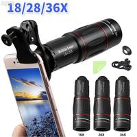 18/28/36X Mobile Phone Camera Lens Universal Zoom Monocular Telescope Optical Telescope Lens for Camping Hunting Sports