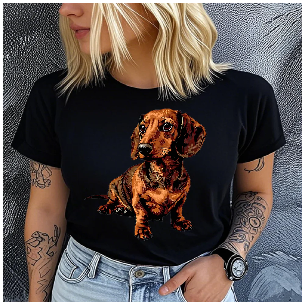 

Unisex Cotton 100% Black White Bulldog Print Loose round Neck T-shirt Casual Short Sleeve Fashion Top for Summer