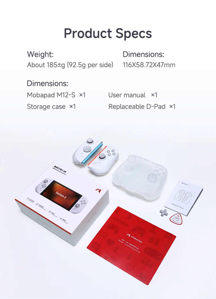 Kontroler MOBAPAD M12 HD / M12S do Nintendo Switch 2 z drążkami TMR, mechanicznymi przyciskami, joypadem HD Rumble do konsoli Switch 2 — zdjęcie produktu 6