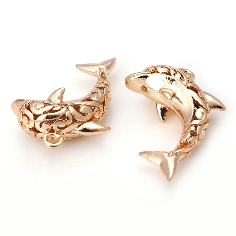 6PCS 18K Gold Color Brass Dolphin Charms Pendants High Quality Diy Jewelry Making Supplies Necklace Earrings Accessories