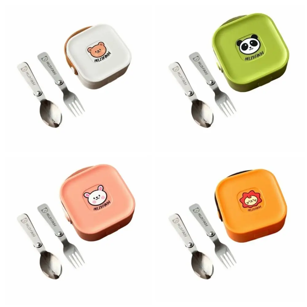 3/4Pcs Reusable Foldable Dinnerware Set Detachable Chopstick Foldable Spoon Fork Mini Folding Cutlery Set Durable Rust-proof view 3