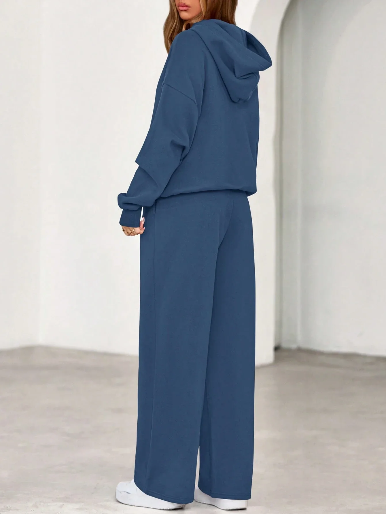 

Women's 2 Piece Set Casual Long Sleeve Hoodie Loose Wide Leg Sweatpants Tracksuit