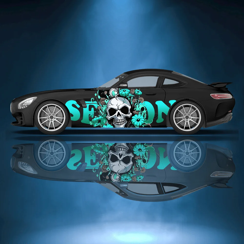 

Skull Pumpkin Letters Car Vinyl Wraps Decal Self-adhesive Anti Scratch Sticker Suitable for Trucks Decor Auto Accessories