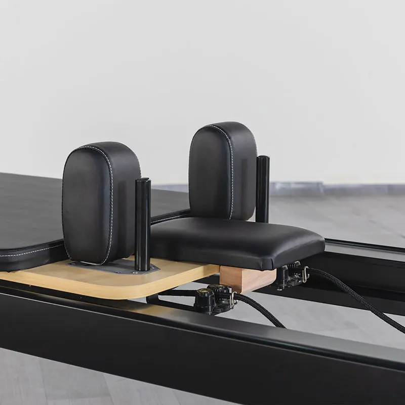 v*-Whisper-quiet All Black Aluminum Alloy Pilates Reformer for Garage Gym Spa & Retreat