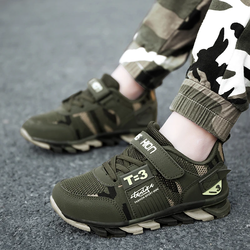 New Original Children Shoes Boys Sneakers Camouflage Green Luxury Designer Casual Sneakers Outdoor Sports Tennis Shoes for Boy