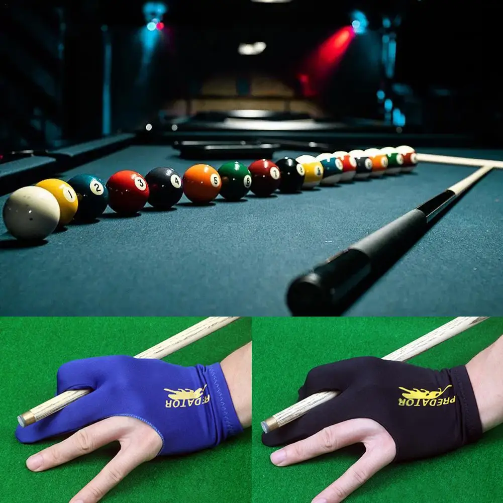 Snooker Gloves Left And Right Hand Three Fingers Open Gloves Breathable Thin Billiard Room Training Men Women Fitness Accessory