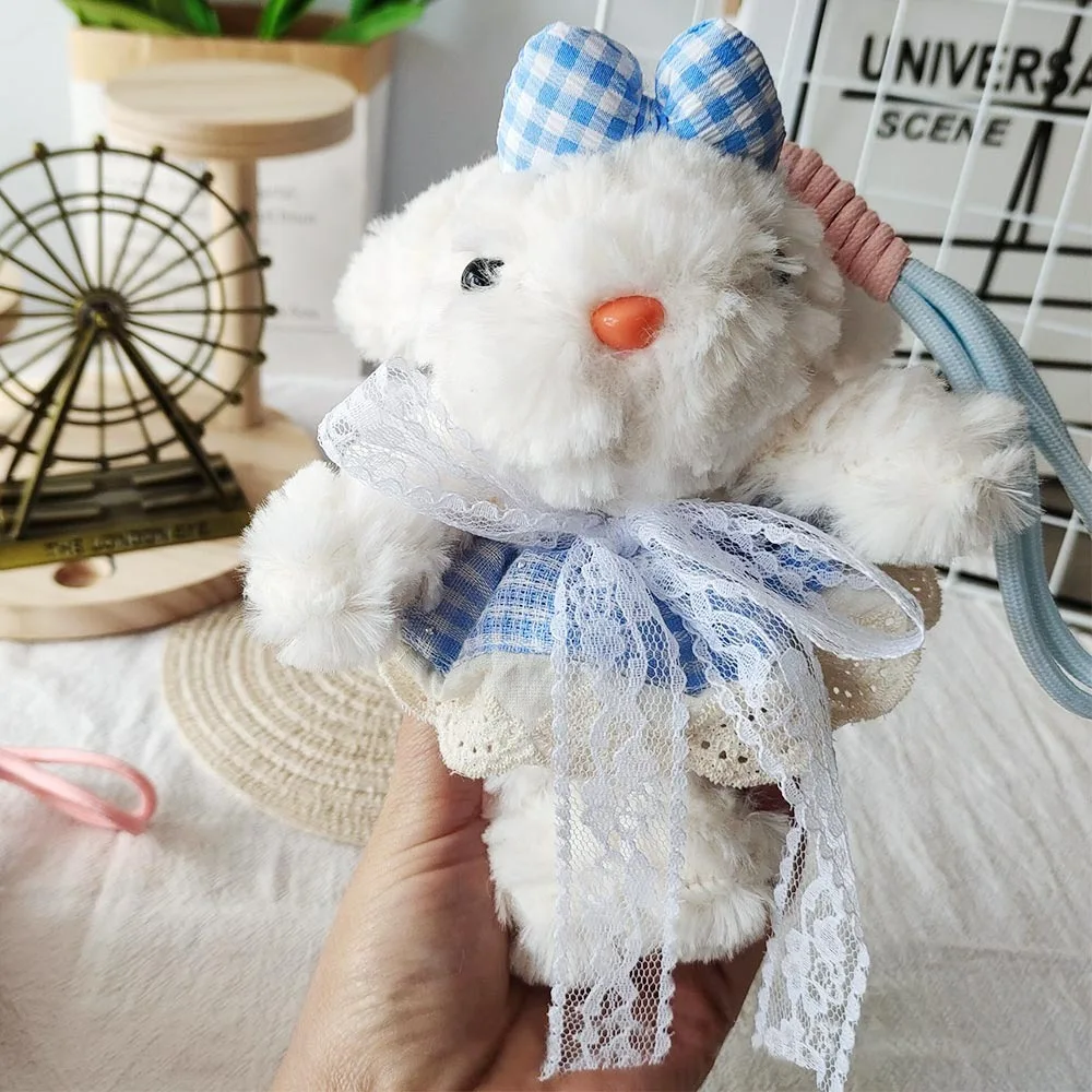 

New Plush Rabbit Doll Pendant Lop Ears Cartoon Plush Doll Toys Bowknot Stuffed Hanging Decoration Gifts