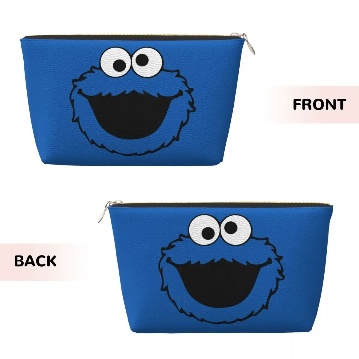 Custom Cartoon Sesames Street Cosmetic Bag Women Cute Large Capacity Cookie Makeup Case Beauty Storage Toiletry Bags