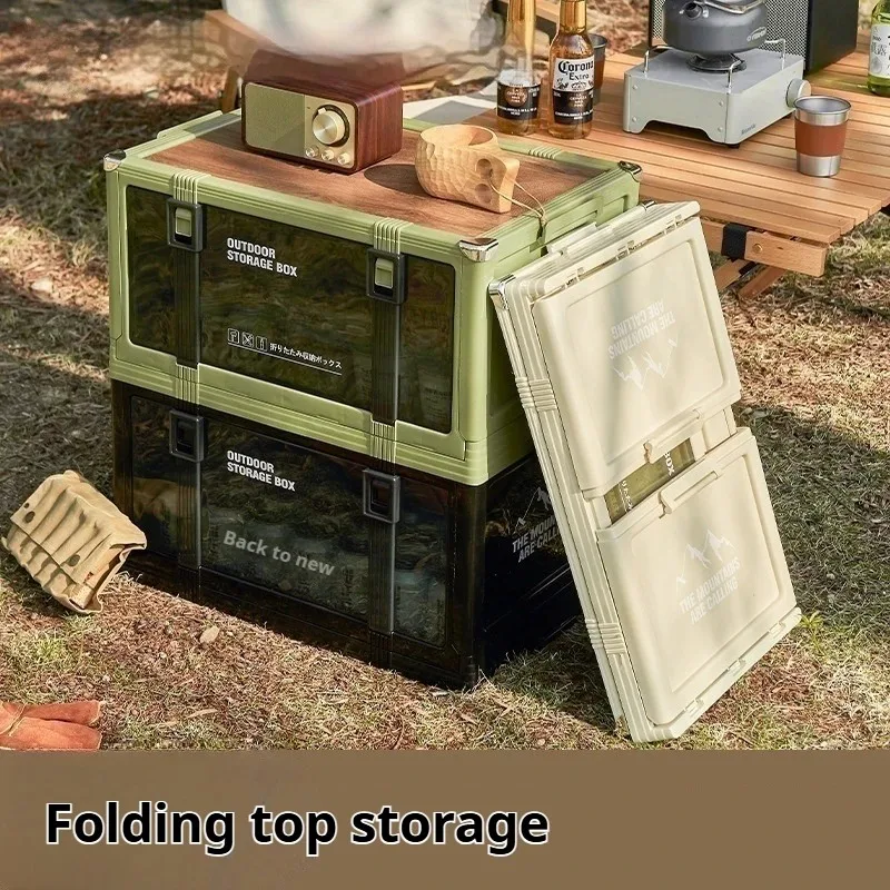 

Outdoor Camping Storage Box Car in Trunk Organizing Box Car Multi-layer Stackable Multifunctional Folding Box Can Sit