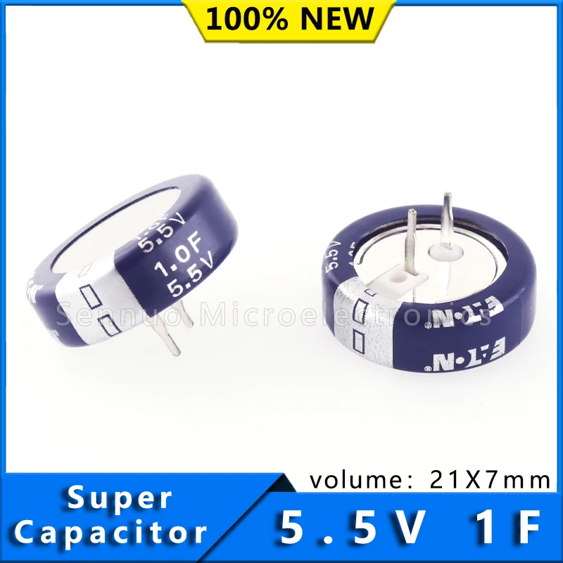 1Pcs New C Type KR-5R5C155-R 1 F (EDLC) Supercapacitor 5.5 V Radial, Can 30Ohm @ 1kHz 1000 Hrs @ 70°C