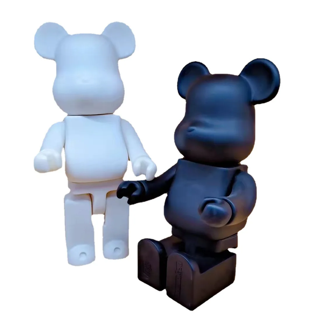 The lowest price 2pcs 28cm 400% bearDIY Paint Medicom Trendy Toys white and black PVC Action Figure