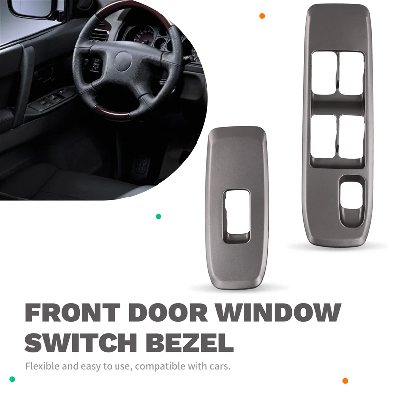 

Top!-MR604166 8619A040HA Power Window Switch Panel 1 Pair For Mitsubishi Pajero/Montero V73 V77 00-06 Front Door Window Bezel