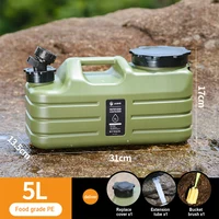 Contenedor de agua de gran capacidad para acampar, cubo de agua para exteriores, tanque de agua portátil para automóvil con grifo para acampar, cocinar, Picnic, 5l