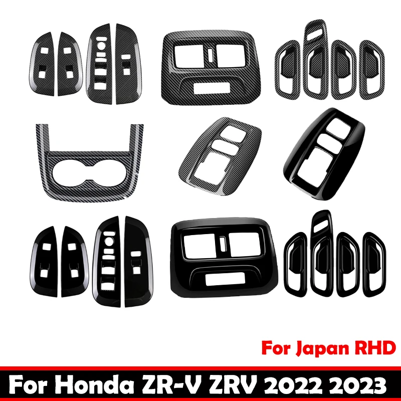 

RHD For Honda ZR-V ZR V ZRV 2022 2023 ABS Carbon black door handle bowl cover window rise switch gear shift panle AC vent cover