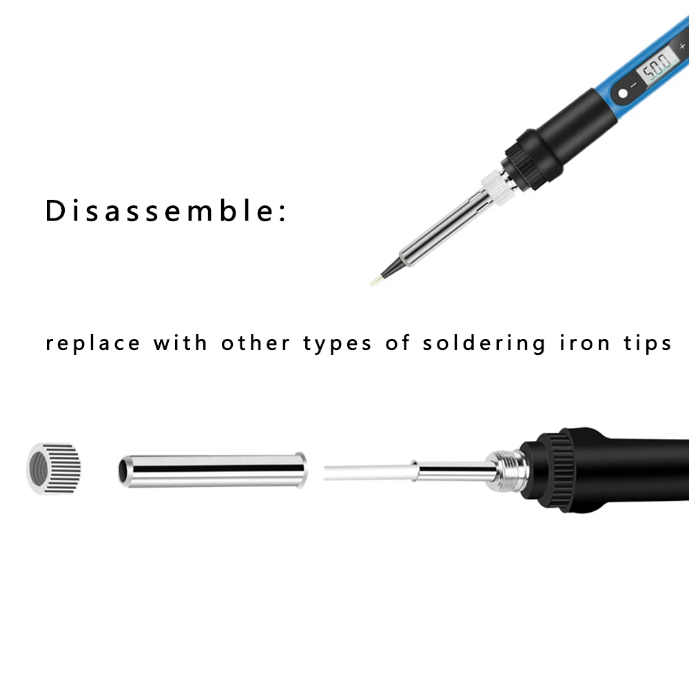 80 واط قابل للتعديل درجة الحرارة الداخلية الحرارة الرقمية درجة حرارة ثابتة مجموعة مكواة لحام كهربائية ، سبيكة لحام كهربائي ، تباع #3