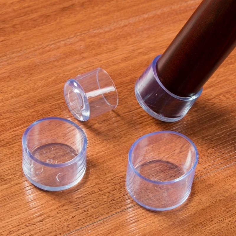 Square/Round urniture Leg Foot Protector Transparent Table And Chair Foot Cover Protector Pads Silent and thickened