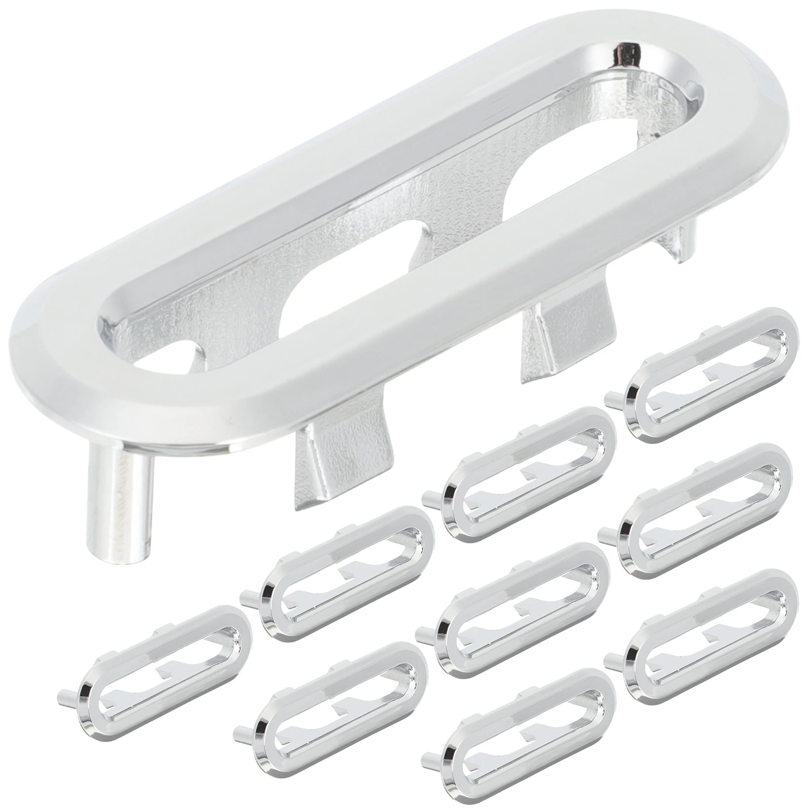 

10pcs Oval Overflow Drain Cover For Bathroom Basin Replacement Sink Overflow Cap, Small Hole Cover, Sink Accessories,