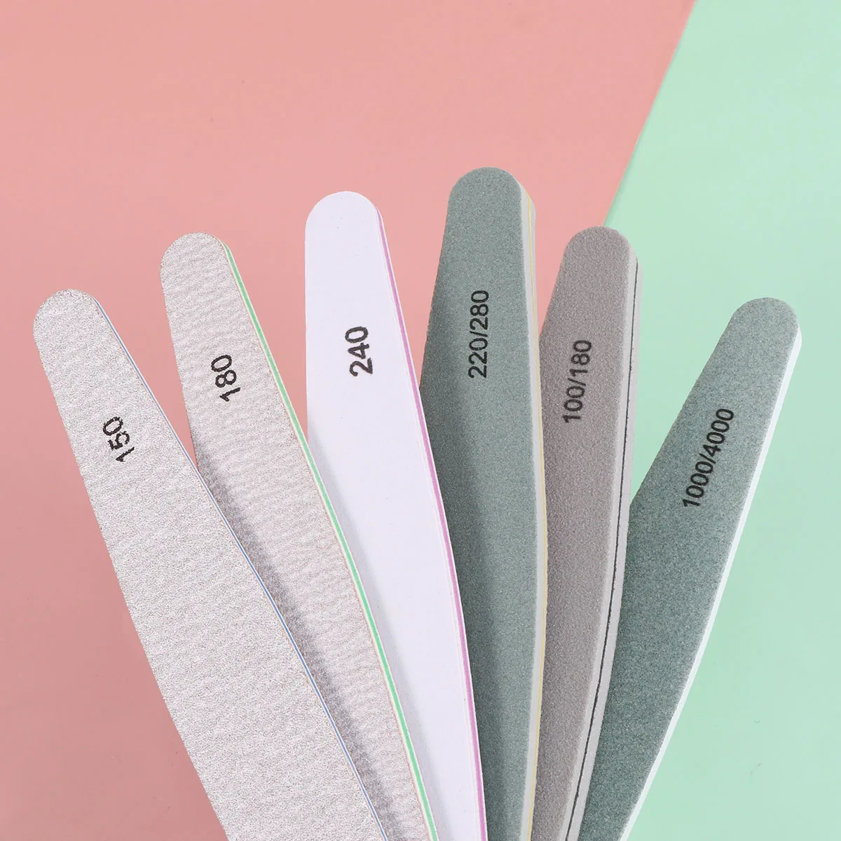 

6pcs Nail Tools Set Double-Sided Nail Files Durable Buffer Bars For Natural Fake Nails Manicure Polish Removal