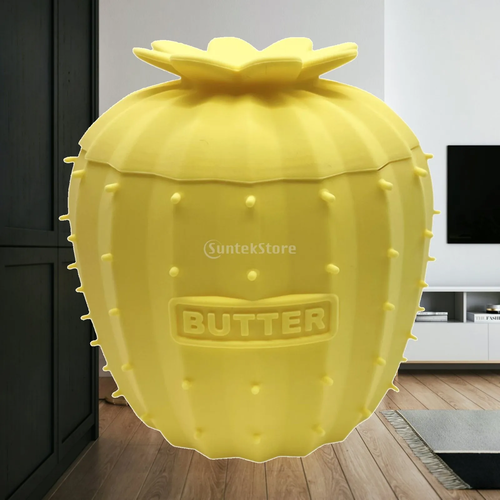 Butter Dish Silicone Cactus Shape Decoration Creative with Lid Butter Crock Jar for Farmhouse Household Dorm Buffet Restaurant
