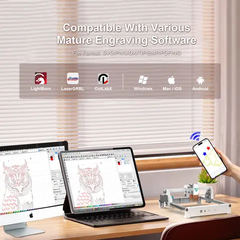 WindDraumr P1 luftlasergravör 3W bärbar lasergraveringsmaskin för skärning av trä, målad metall, akryl, läder CNC-maskin 7 best sales CNC-laser - №6