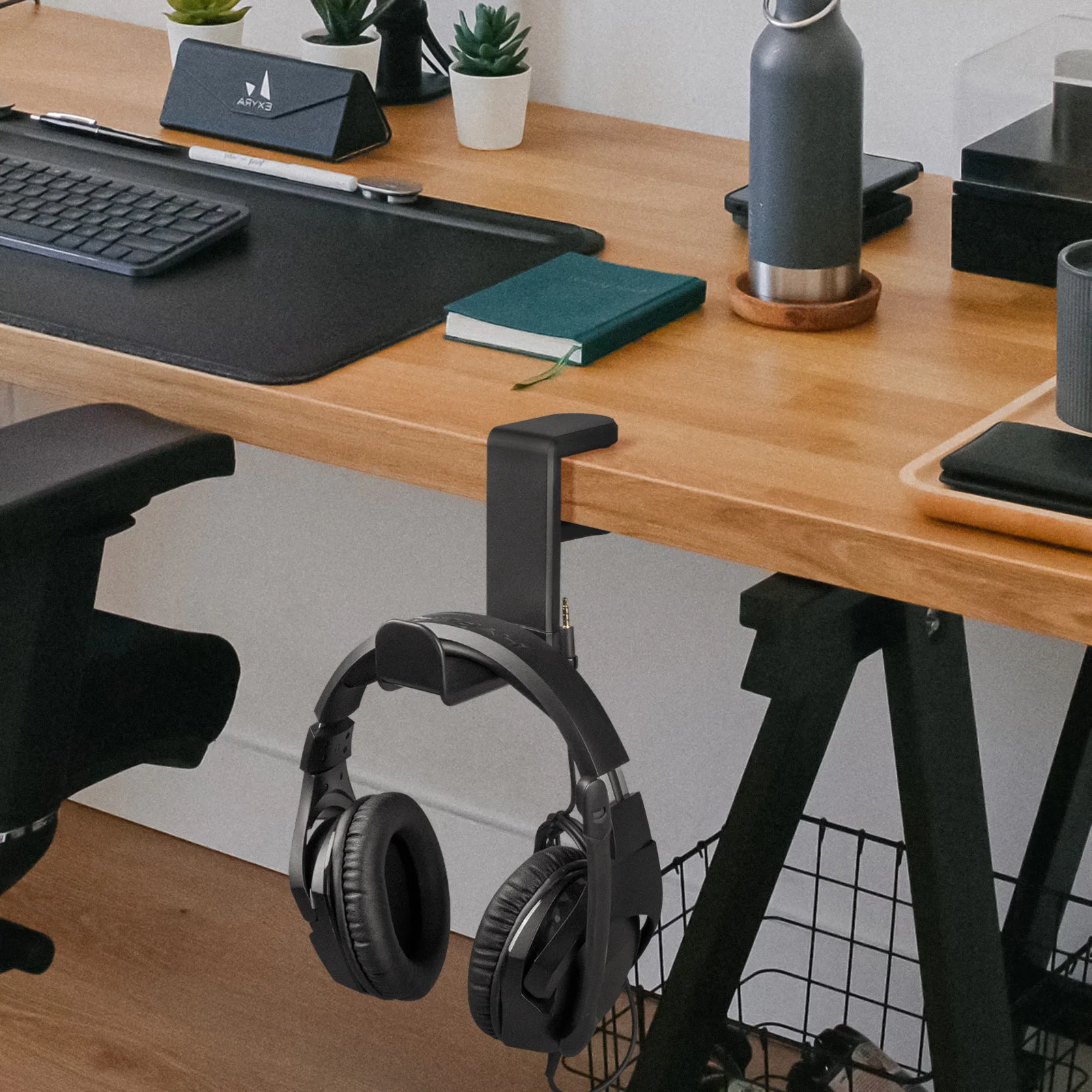Geekria Gaming Headset Headphone Hook Stand, Under-Desk Headphone Stand Mount Holder with 360° Rotation Adjustable