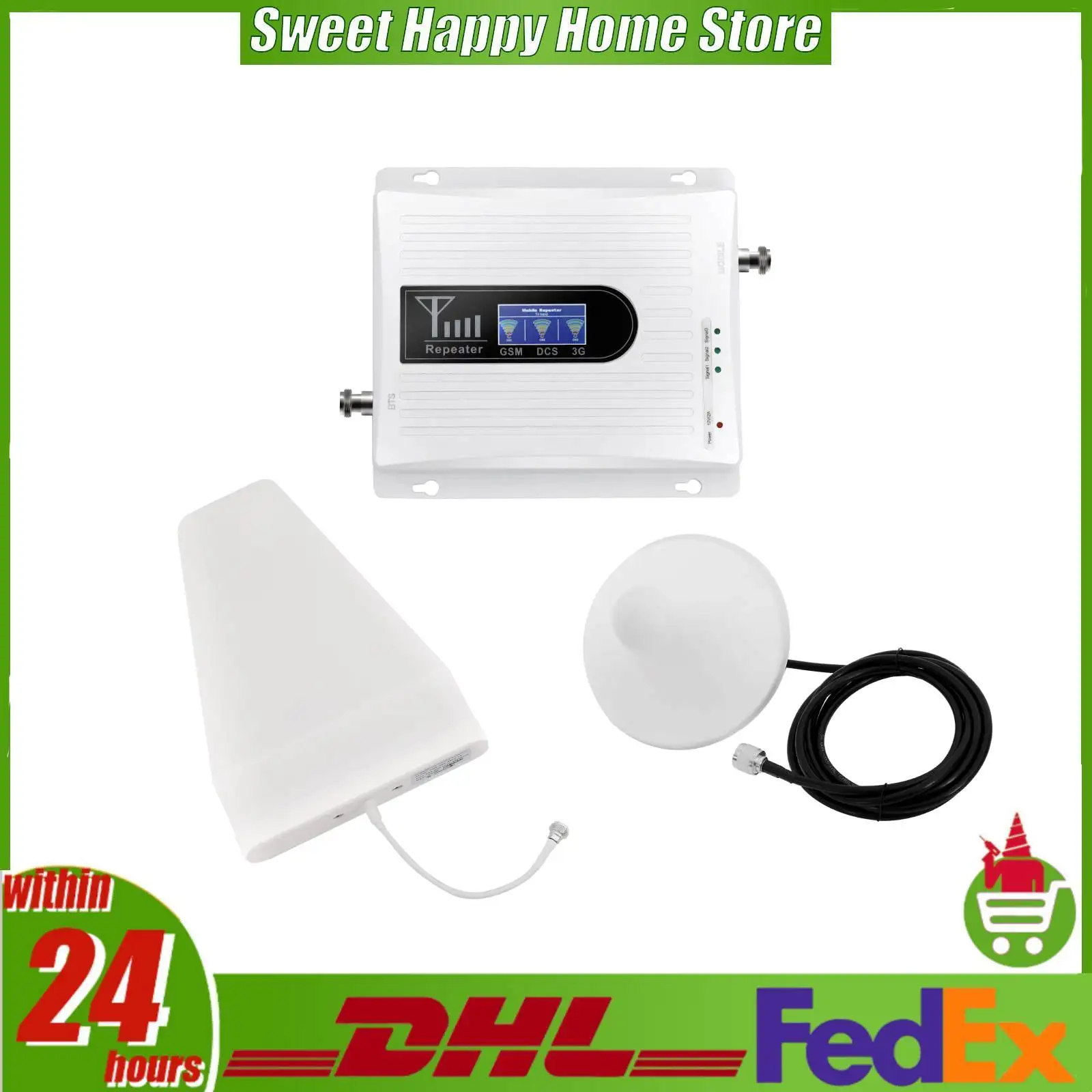 

Усилитель сигнала сотовой связи 900/1800/2100 МГц 2G/3G/4G для дома и офиса, охват 100-500 м², с LED-дисплеем, внутренняя/наружная антенна